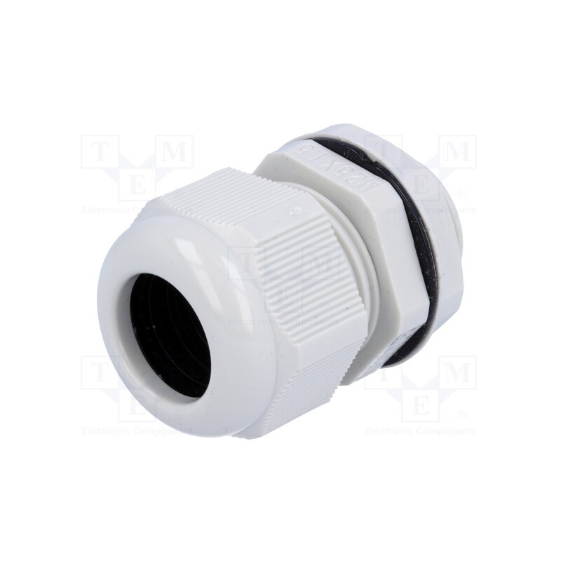 10 pcs : AG-25GY1 - Cable gland, with long thread, M25, 1.5, IP68, polyamide, grey