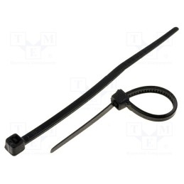 200 pcs : CV-060BK - Cable tie, L: 62mm, W: 2.4mm, polyamide, 78.5N, black, Ømax: 11mm
