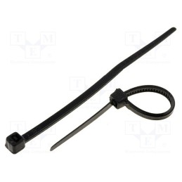 200 pcs : CV075B - Cable tie, L: 75mm, W: 2.4mm, polyamide, 78.5N, black, Ømax: 15mm