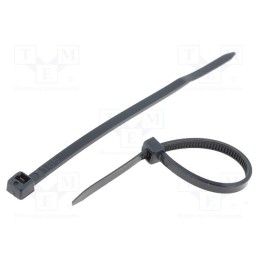 200 pcs : CV-080W - Cable tie, L: 80mm, W: 2.4mm, polyamide, 78.5N, black, Ømax: 19mm