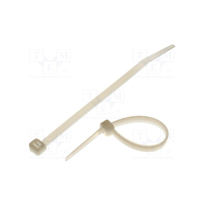 200 pcs : CV-120L - Cable tie, L: 120mm, W: 4.8mm, polyamide, 215.5N, natural, Ømax: 28mm