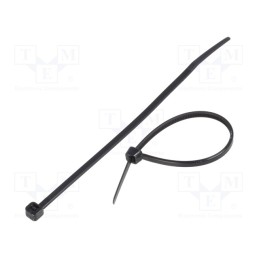 200 pcs : CV-140BK - Cable tie, L: 142mm, W: 3.2mm, polyamide, 176.5N, black, Ømax: 35mm
