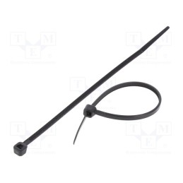 200 pcs : CV-140W - Cable tie, L: 142mm, W: 3.2mm, polyamide, 176.5N, black, Ømax: 35mm