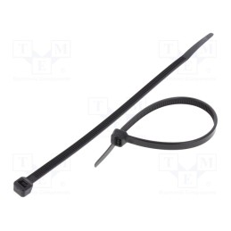 200 pcs : CV-160LBK - Cable tie, L: 160mm, W: 4.8mm, polyamide, 215.5N, black, Ømax: 42mm