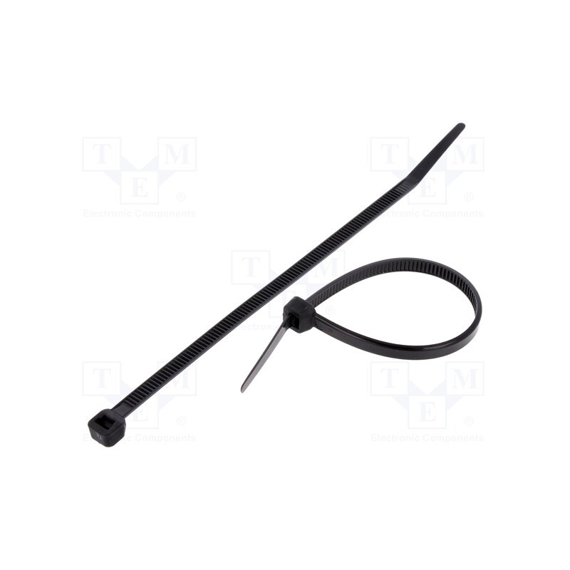 200 pcs : CV-160LW - Cable tie, L: 160mm, W: 4.8mm, polyamide, 215.5N, black, Ømax: 42mm