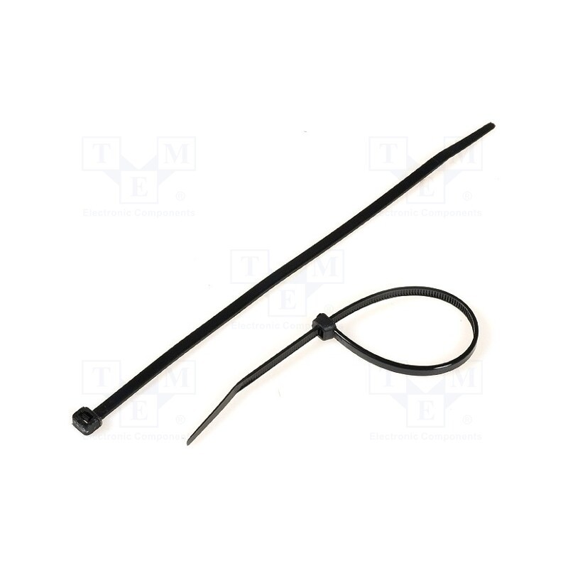 200 pcs : CV-200W - Cable tie, L: 203mm, W: 4.6mm, polyamide, 215.5N, black, Ømax: 55mm