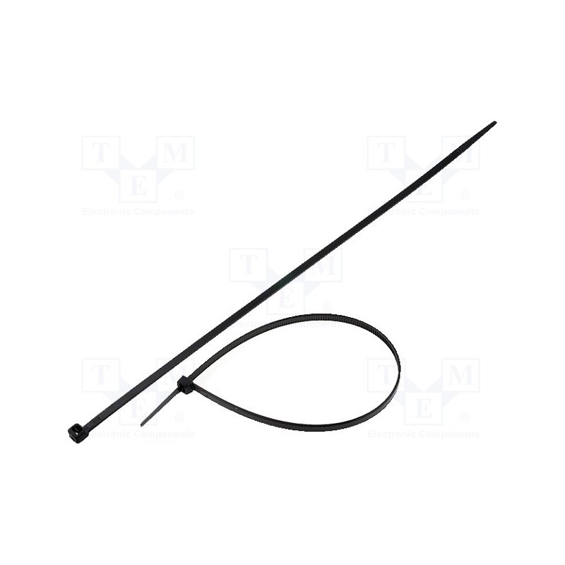 200 pcs : CV-300SBK - Cable tie, L: 300mm, W: 4.8mm, polyamide, 215.5N, black, Ømax: 85mm