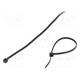 200 pcs : CVR120SBK - Cable tie, L: 120mm, W: 2.5mm, polyamide, 78.5N, black, Ømax: 30mm