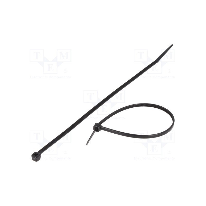 200 pcs : CVR200ABK - Cable tie, L: 203mm, W: 3.6mm, polyamide, 176.5N, black, Ømax: 55mm