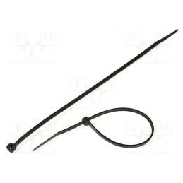 200 pcs : CVR200AW - Cable tie, L: 203mm, W: 3.6mm, polyamide, 176.5N, black, Ømax: 55mm