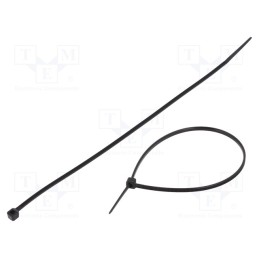 200 pcs : CVR200MW - Cable tie, L: 203mm, W: 2.5mm, polyamide, 78.5N, black, Ømax: 55mm