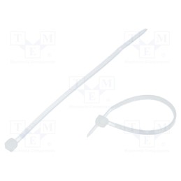 200 pcs : CVT-070 - Cable tie, L: 71mm, W: 1.6mm, polyamide, natural, Ømax: 11mm
