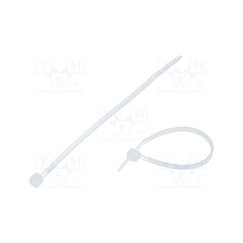 200 pcs : CVT-070 - Cable tie, L: 71mm, W: 1.6mm, polyamide, natural, Ømax: 11mm