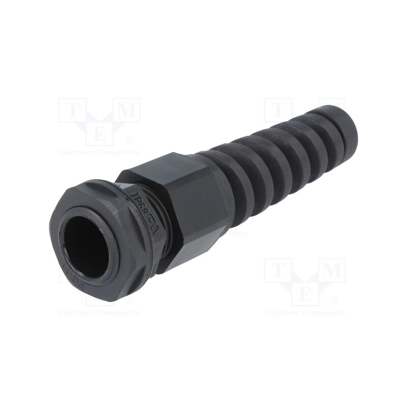 10 pcs : EG-11SR - Cable gland, with strain relief, PG11, IP68, polyamide, black