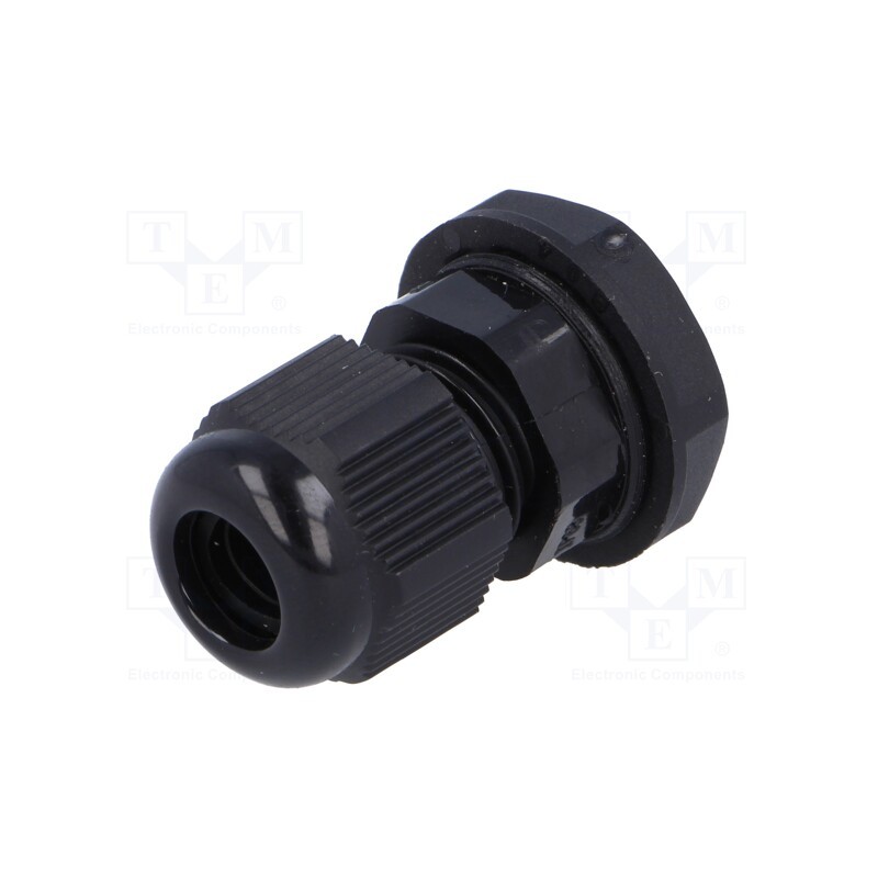 10 pcs : EGRWW7 - Cable gland, PG7, IP68, polyamide, black, UL94V-2, 12.8mm