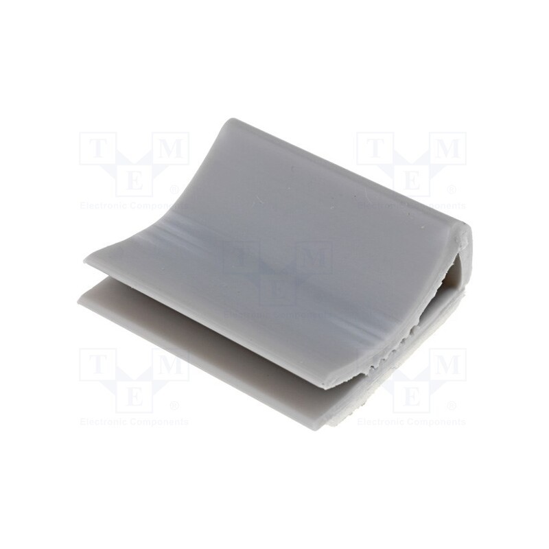 50 pcs : FC-28 - Self-adhesive cable holder, PVC, grey, Cable P-clips