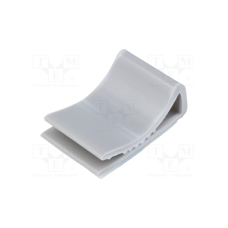 50 pcs : FCR15 - Self-adhesive cable holder, PVC, grey, Cable P-clips