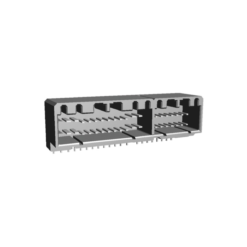 1 pcs - TE Connectivity, MULTILOCK 040/070 Female Connector Housing, 42 Way, 2 Row Right Angle