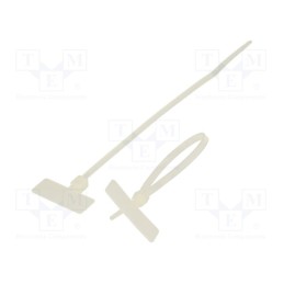 200 pcs : MCV-110 - Cable tie, with label, L: 110mm, W: 2.5mm, polyamide, 80N, natural