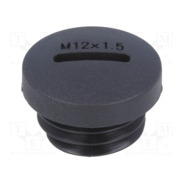 20 pcs : MSP-12 - Stopper, M12, 1.5, polyamide, black, H: 10mm, Øout: 15mm