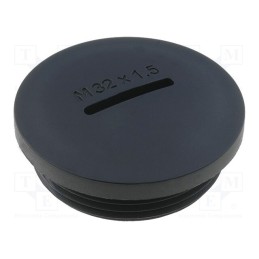 20 pcs : MSP32 - Stopper, M32, 1.5, polyamide, black, H: 13.3mm, Øout: 36.6mm