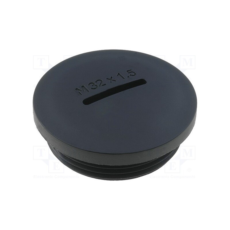 20 pcs : MSP32 - Stopper, M32, 1.5, polyamide, black, H: 13.3mm, Øout: 36.6mm