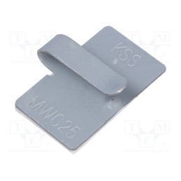 50 pcs : MWC-25 - Self-adhesive cable holder, metal, grey, Cable P-clips