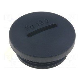 20 pcs : PSP13.5 - Stopper, PG13,5, polyamide, black, H: 10.3mm, Øout: 23.7mm