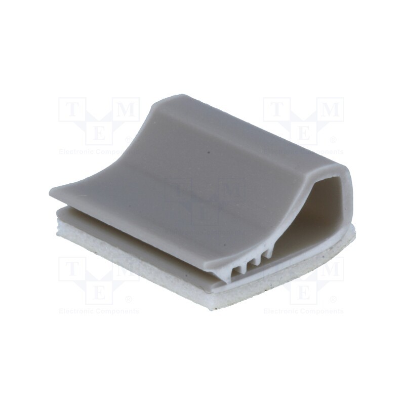 50 pcs : SFC15 - Self-adhesive cable holder, PVC, grey, Cable P-clips