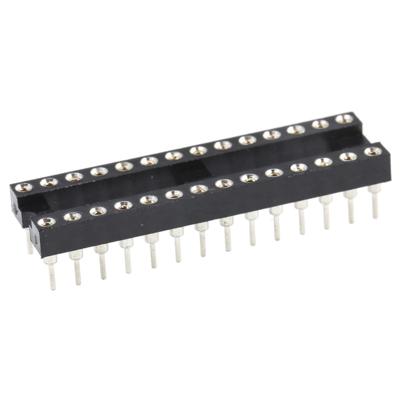 250 pcs - ASSMANN WSW 2.54mm Pitch Vertical 28 Way, Through Hole Turned Pin Open Frame IC Dip Socket, 3A