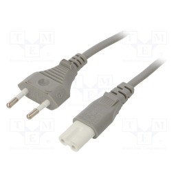 10 pcs : - Cable, 2x0.75mm2, CEE 7/16 (C) plug,IEC C7 female, PVC, 0.5m