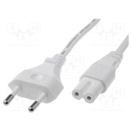 10 pcs : - Cable, 2x0.75mm2, CEE 7/16 (C) plug,IEC C7 female, PVC, 0.5m