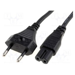 10 pcs : - Cable, 2x0.75mm2, CEE 7/16 (C) plug,IEC C7 female, PVC, 0.5m