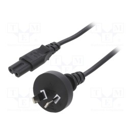 10 pcs : - Cable, 2x0.75mm2, AS/NZS 3112 (I) plug,IEC C7 female, PVC, 1m
