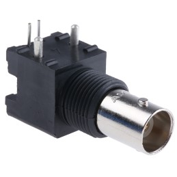 1 pcs - TE Connectivity, jack PCB Mount BNC Connector, 50Ω, Through Hole Termination, Right Angle Body