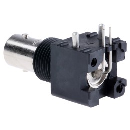 1 pcs - TE Connectivity, jack PCB Mount BNC Connector, 50Ω, Through Hole Termination, Right Angle Body