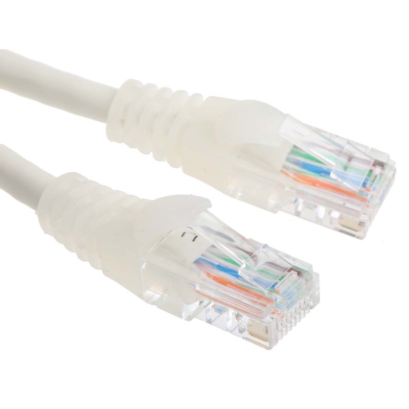 1 pcs - RS PRO Cat5e Male RJ45 to Male RJ45 Ethernet Cable, U/UTP, White PVC Sheath, 3m