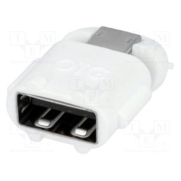 10 pcs : AA0063 - Adapter, OTG,USB 2.0, USB A socket,USB B micro plug, white