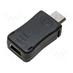 10 pcs : AU0010 - Adapter, USB 2.0, USB B micro plug,USB mini 5pin socket, black