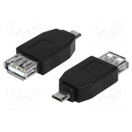 10 pcs : AU0029 - Adapter, USB 2.0, USB A socket,USB B micro plug, black