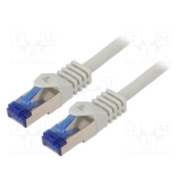 10 pcs : C6A012S - Patch cord, S/FTP, 6a, stranded, Cu, LSZH, grey, 0.25m, 26AWG