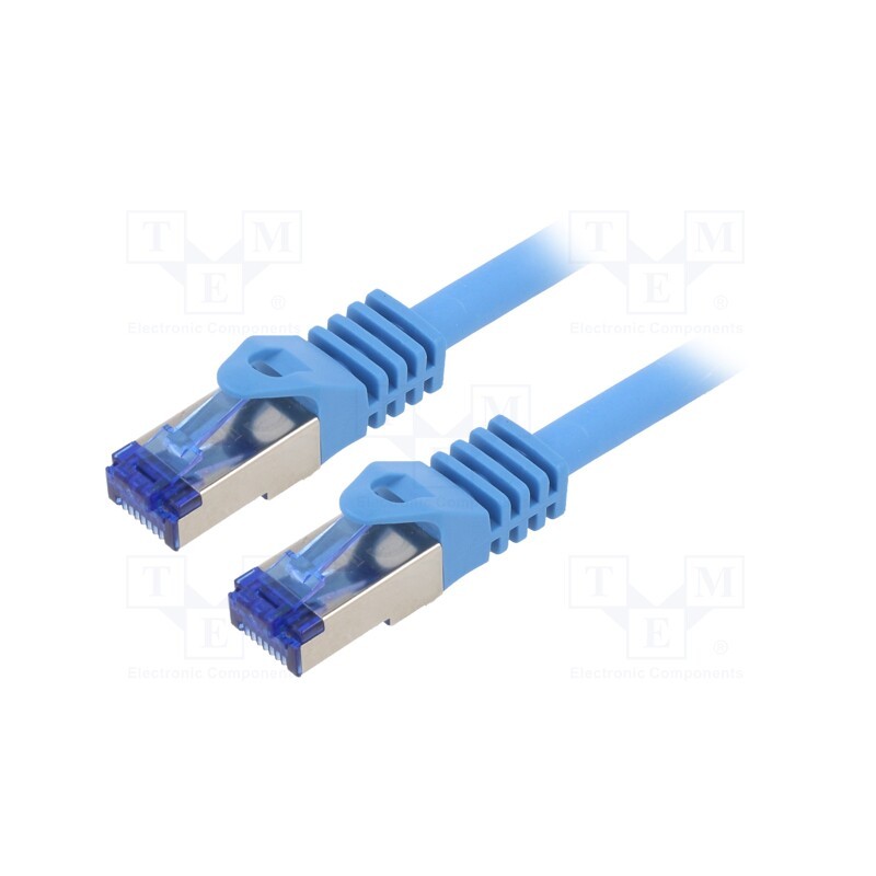 10 pcs : C6A016S - Patch cord, S/FTP, 6a, stranded, Cu, LSZH, blue, 0.25m, 26AWG