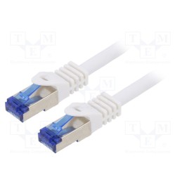 10 pcs : C6A021S - Patch cord, S/FTP, 6a, stranded, Cu, LSZH, white, 0.5m, 26AWG