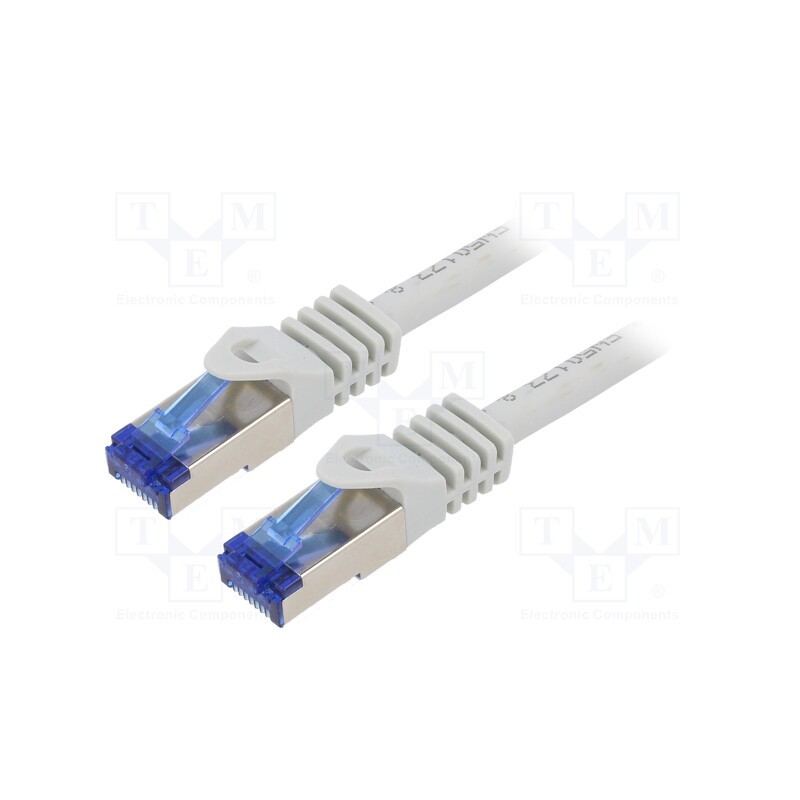10 pcs : C6A022S - Patch cord, S/FTP, 6a, stranded, Cu, LSZH, grey, 0.5m, 26AWG