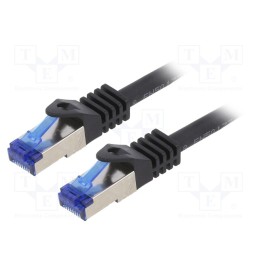 10 pcs : C6A023S - Patch cord, S/FTP, 6a, stranded, Cu, LSZH, black, 0.5m, 26AWG