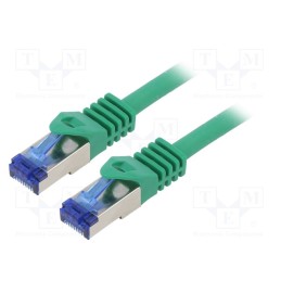 10 pcs : C6A025S - Patch cord, S/FTP, 6a, stranded, Cu, LSZH, green, 0.5m, 26AWG
