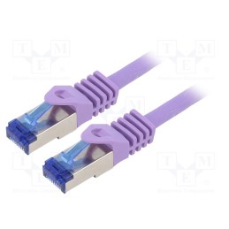 10 pcs : C6A029S - Patch cord, S/FTP, 6a, stranded, Cu, LSZH, violet, 0.5m, 26AWG