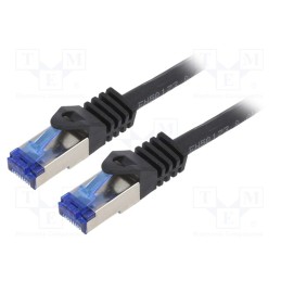 10 pcs : C6A033S - Patch cord, S/FTP, 6a, stranded, Cu, LSZH, black, 1m, 26AWG, -20÷75°C