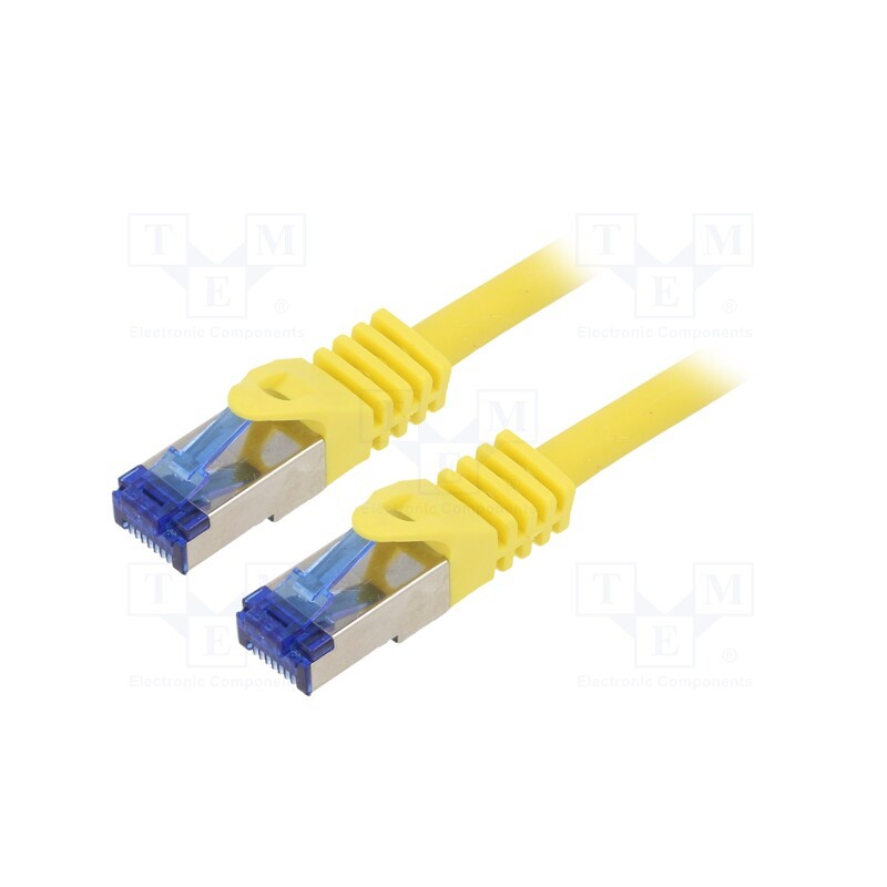 10 pcs : C6A037S - Patch cord, S/FTP, 6a, stranded, Cu, LSZH, yellow, 1m, 26AWG