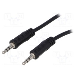 10 pcs : CA1050 - Cable, Jack 3.5mm plug,both sides, 2m, black